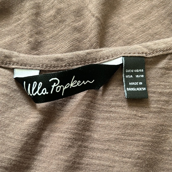 Ulla Popken “Jam” Asymmetrical Tank Top Racerback Brown XL(16/18) - Picture 8 of 13